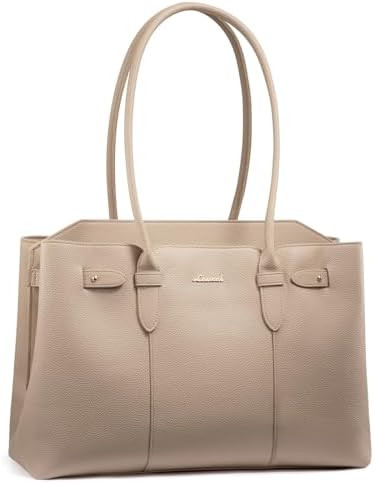 LOVEVOOK Laptop Tote Bag for Women, 15.6 Inch Waterproof Leather Computer Work Purse with Zipper ... | Amazon (US)