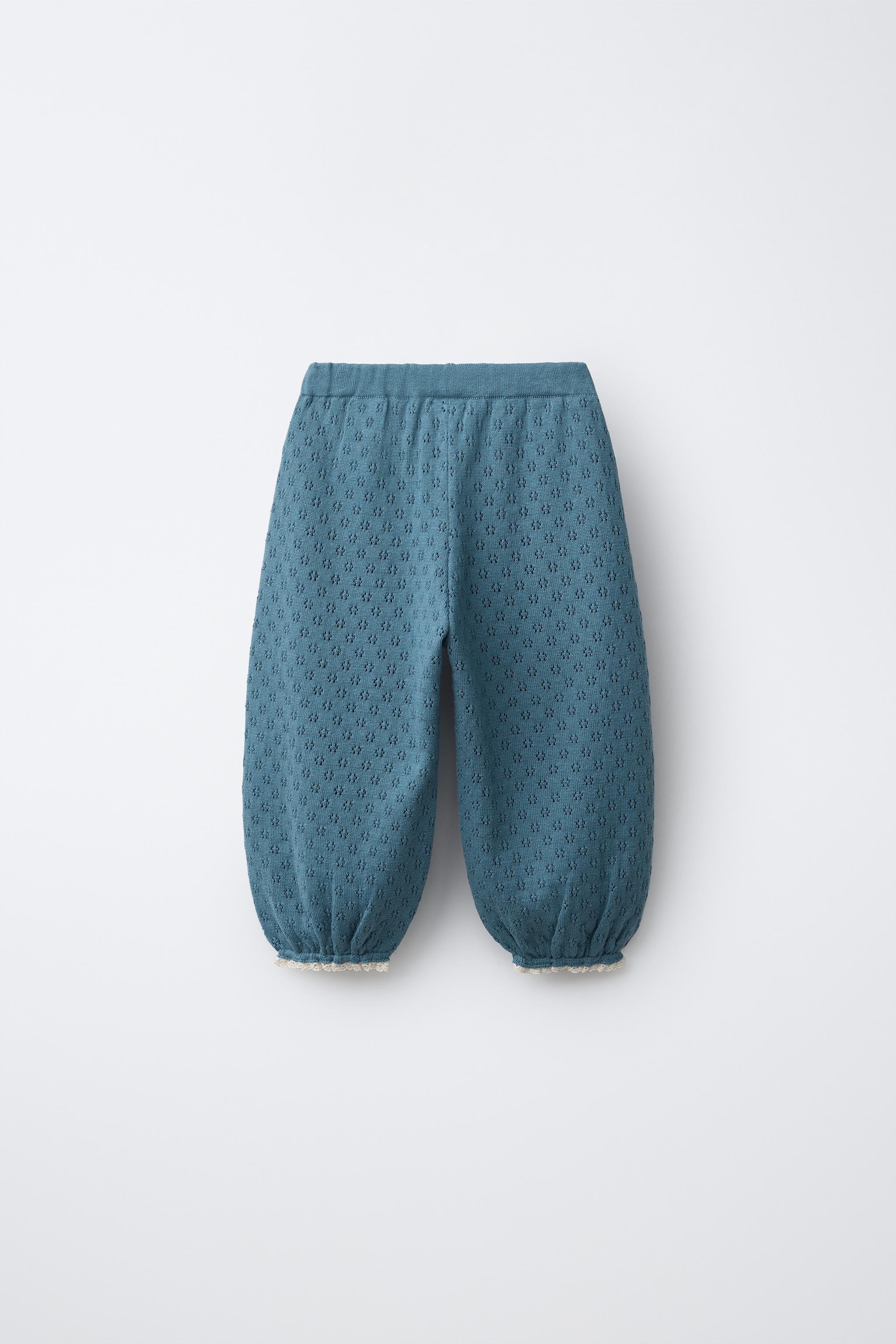 EMBROIDERED FLORAL KNIT PANTS | Zara US