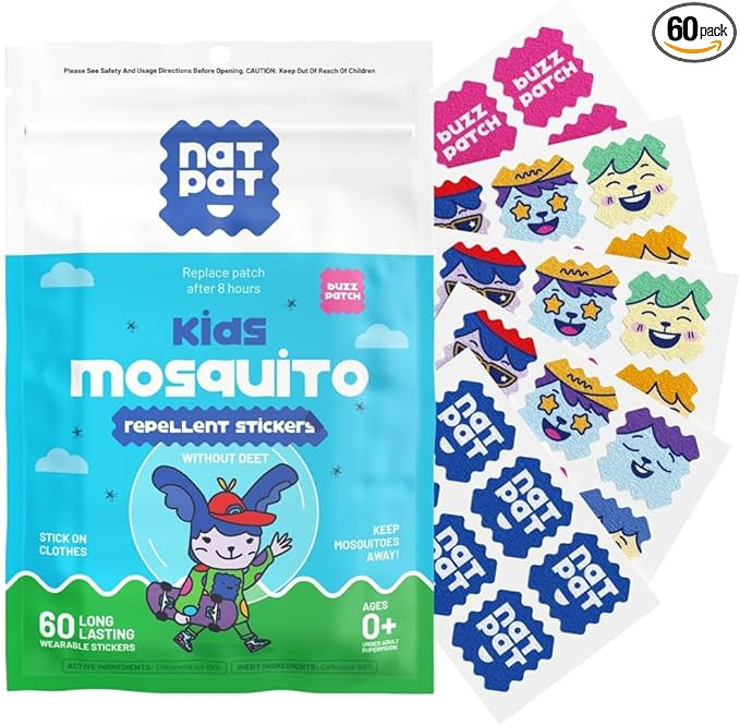 NATPAT Buzz Patch Mosquito Patch Stickers for Kids - Plant Based Ingredients, Non-Toxic - The Ori... | Amazon (US)