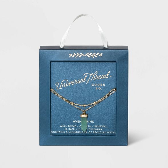 Semi-Precious with Recycled Metal Chain Duo Necklace - Universal Thread™ | Target