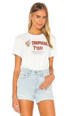 RE/DONE 70s Loose "Tropical Fish" Tee in Pale Blue from Revolve.com | Revolve Clothing (Global)