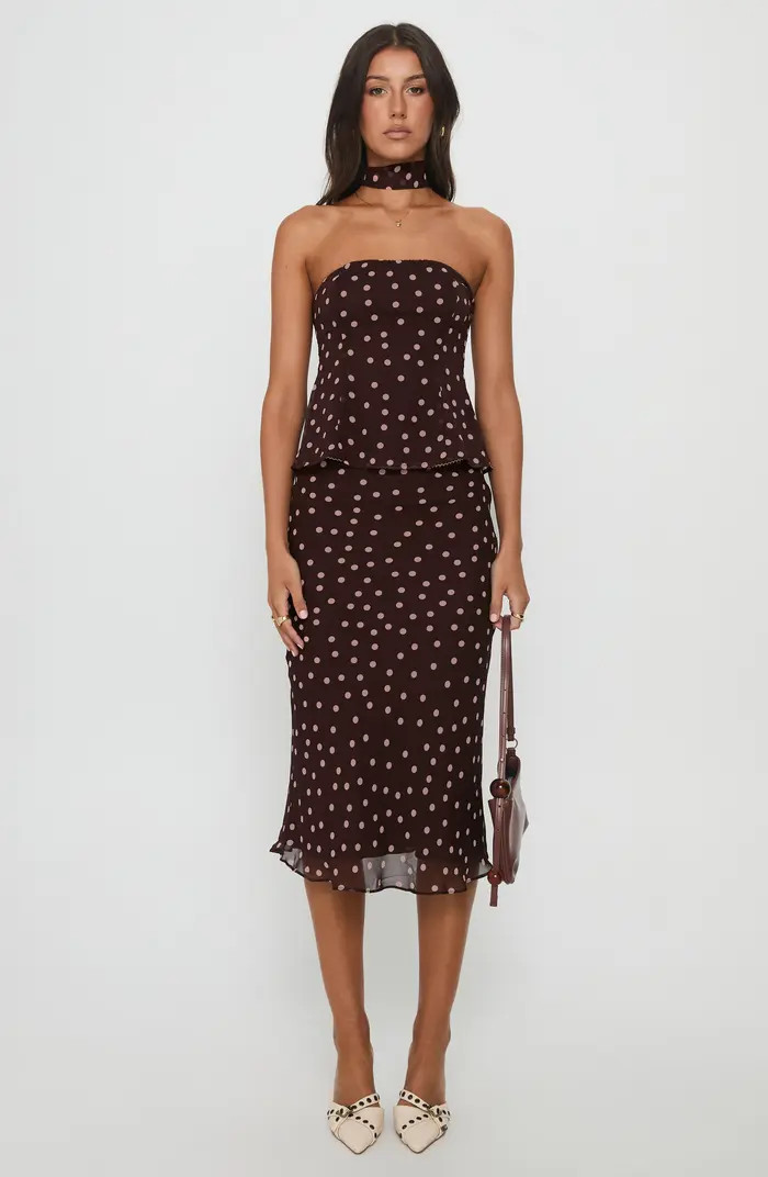 Sydni Dot Bias Cut Midi Skirt | Nordstrom