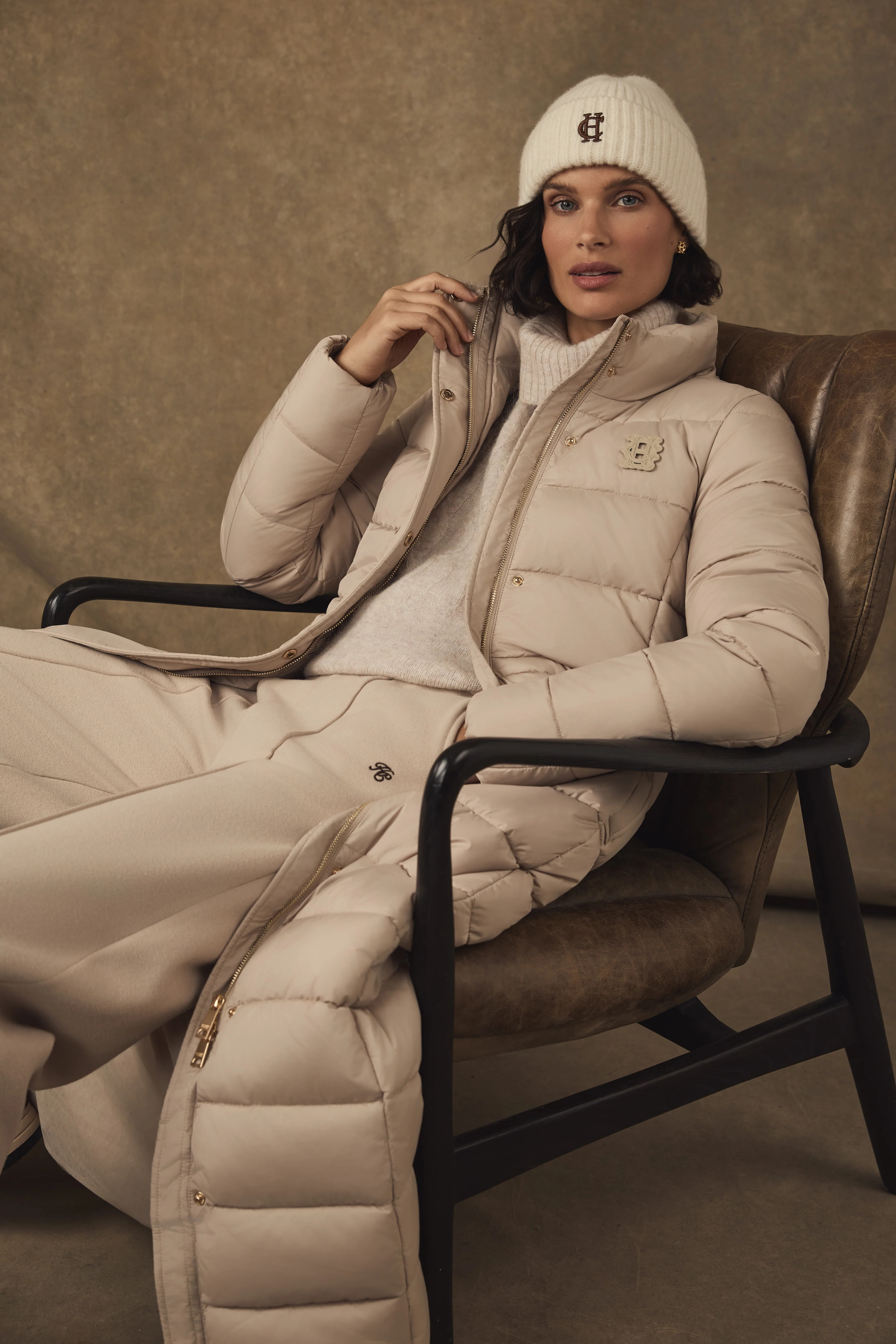 Milton Longline Coat (Putty) | Holland Cooper