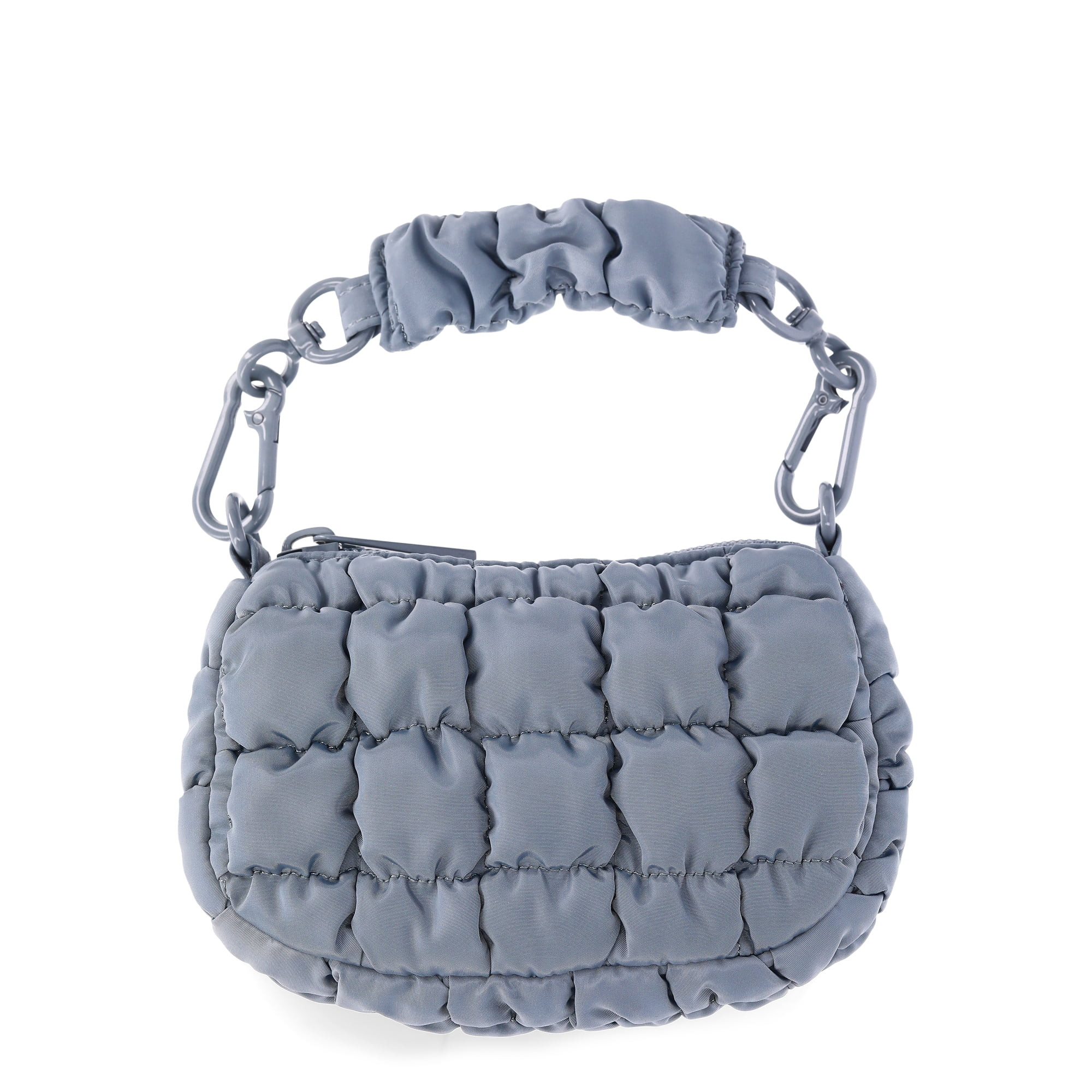 No Boundaries Women's Mini Quilted Hobo Bag Charm, Platinum | Walmart (US)