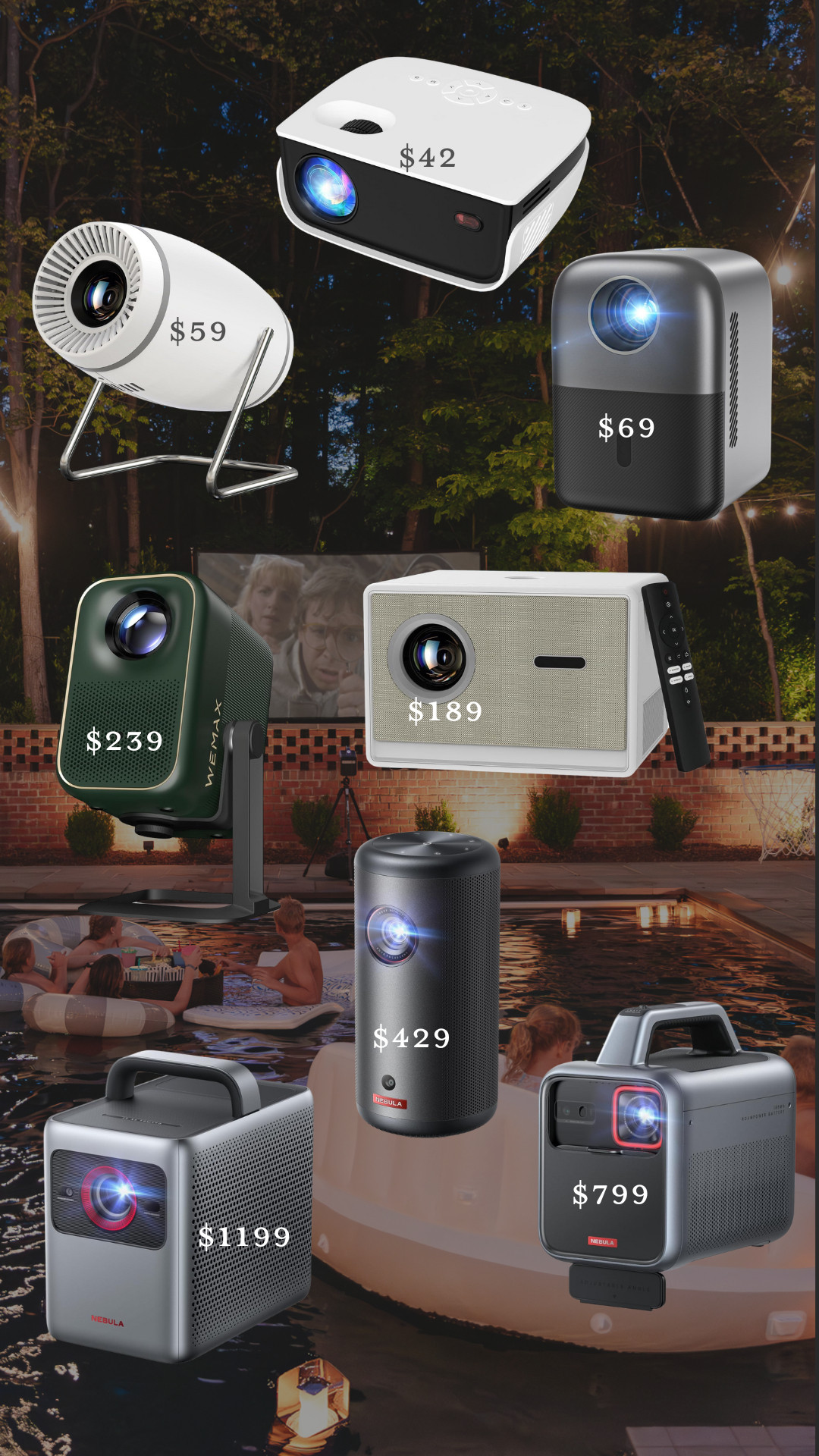 Portable Projectors For Every Budget! 🎥 If you're looking to host an outdoor movie night this summer there's a projector for you no matter your budget. Also linked some projector screens under $100!  

 

#LTKFamily #LTKParties #LTKFindsUnder100