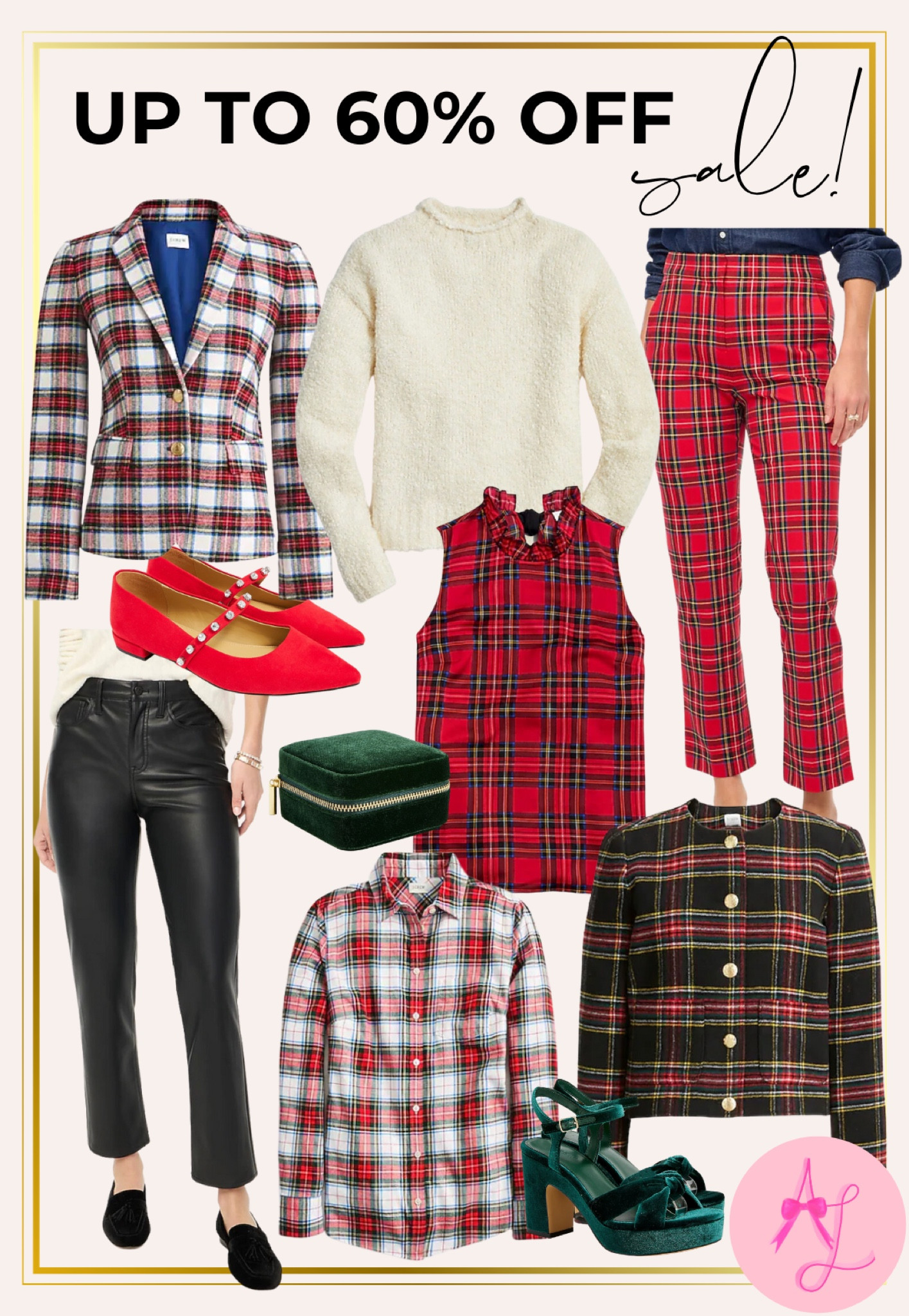 Holiday outfits and festive plaid tops and pants for Christmas parties! Up to 60% off!! 🎁 #JCrewFactory #JCrew #plaid #tartan 

#LTKCyberWeek #LTKsalealert #LTKHoliday