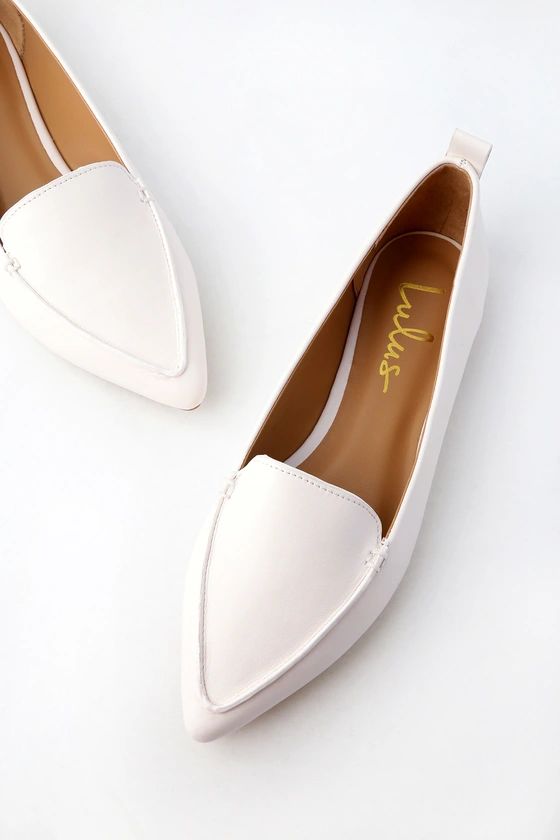 Emmy White Pointed Loafers | Lulus (US)