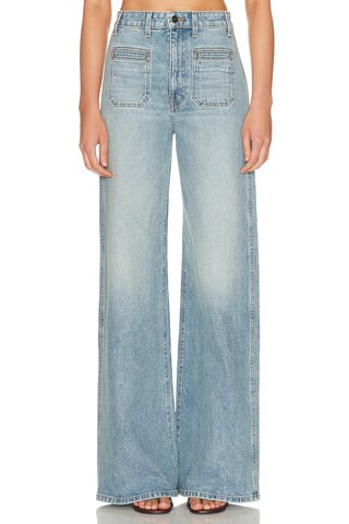 KHAITE Delmonico Wide Leg in Blue | FWRD 