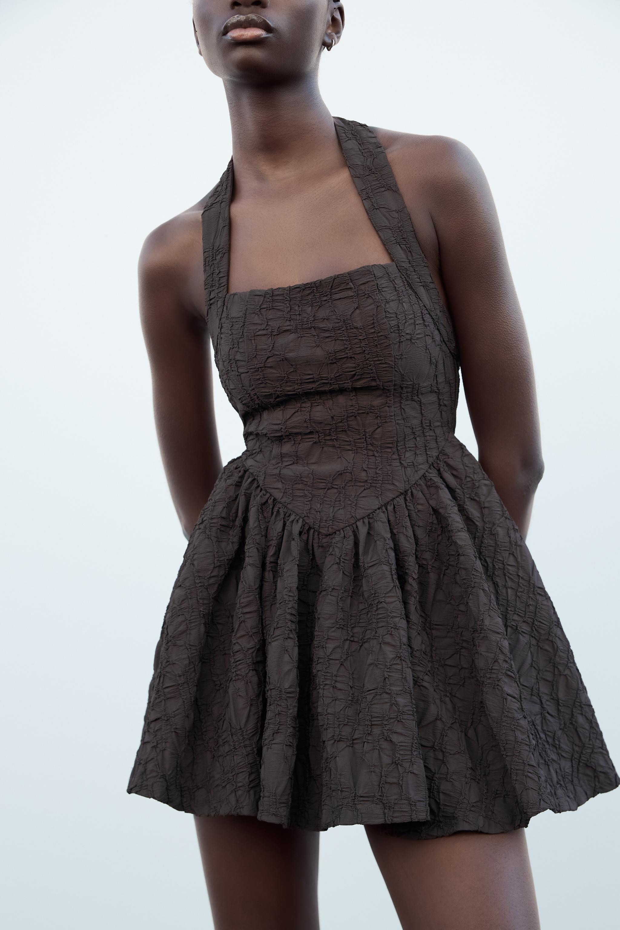 TEXTURED HALTER DRESS | Zara US