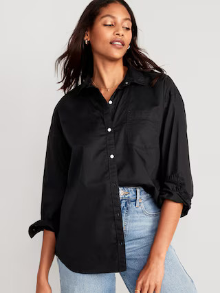 Oversized Button-Down Boyfriend Shirt | Old Navy (US)