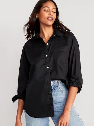 Oversized Button-Down Boyfriend Shirt for Women | Old Navy (US)