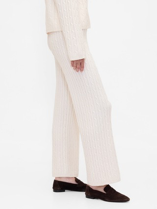 CashSoft Cable-Knit Sweater Pants | Gap (CA)