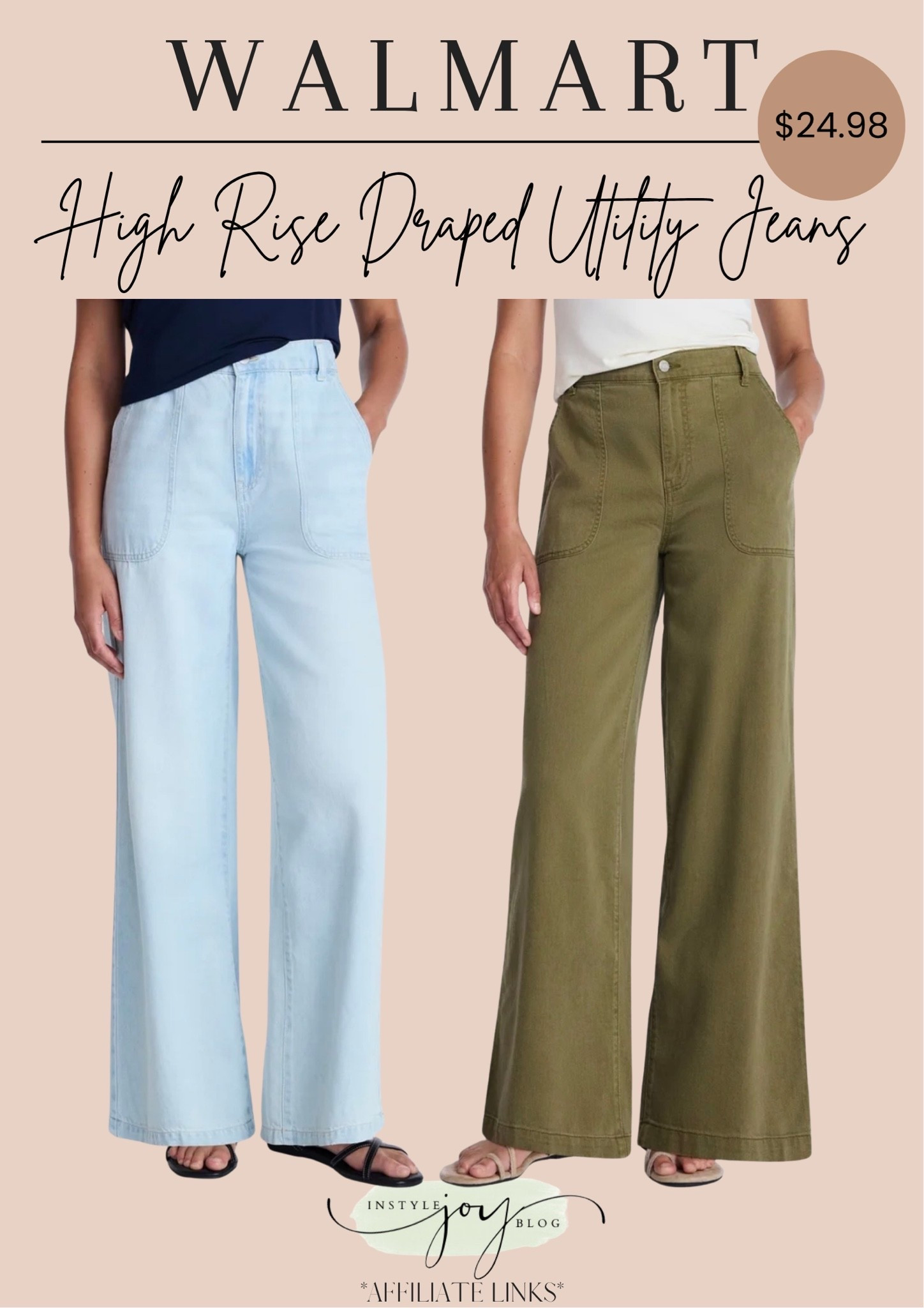 Walmart ✨ Time and Tru Women's High Rise Draped Utility Jeans, 30" Inseam, Sizes XS-XXXL

#LTKootd #LTKSeasonal #LTKWorkwear
