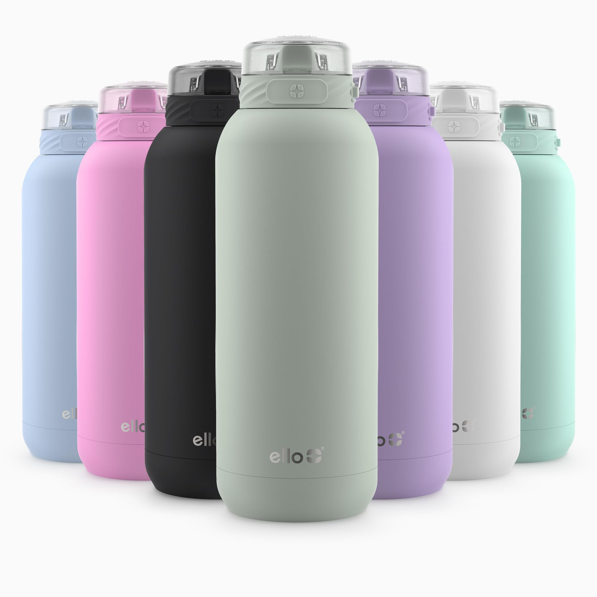 Ello Cooper 40oz Stainless Steel Water Bottle with Straw and Carry Handle, Double Walled and Vacu... | Amazon (US)