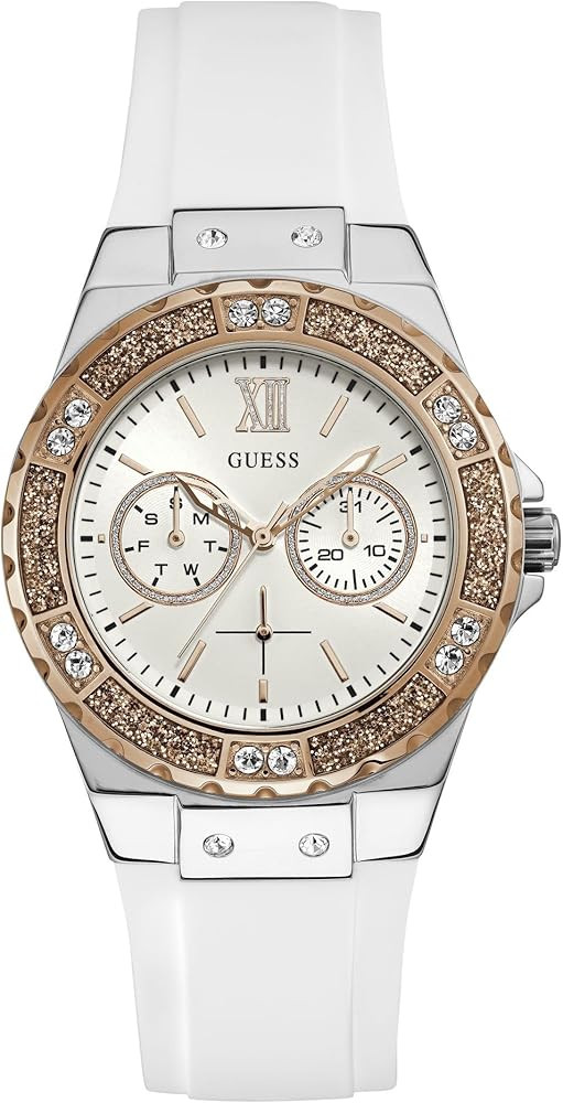 Guess Women's Stainless Steel + Stain Resistant Silicone Watch | Amazon (US)