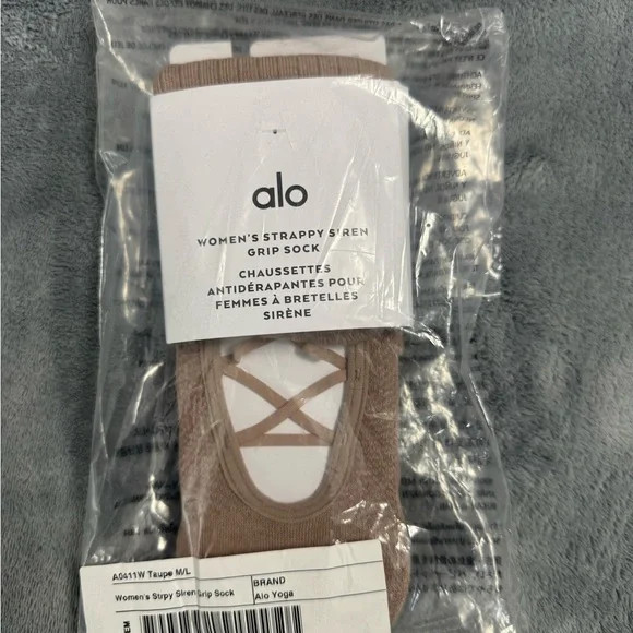 ALO Yoga Women's Strappy Siren Grip Socks in Beige | Poshmark