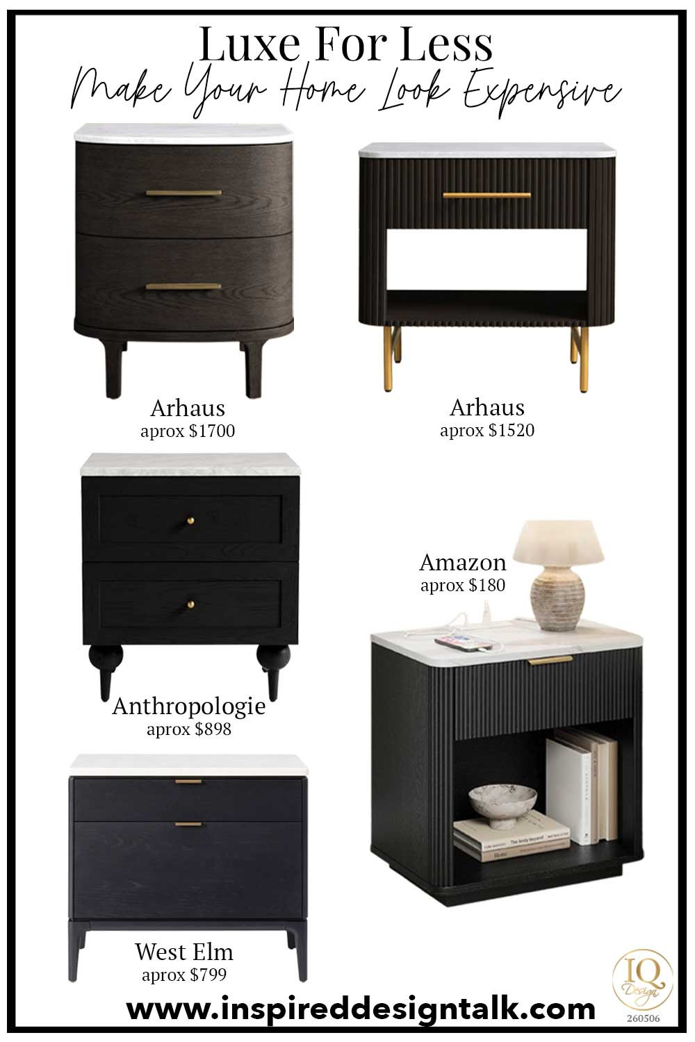 🖤 Black Nightstands That Make Your Bedroom Look Expensive ✨

These designer inspired nightstands are one of the easiest ways to elevate a bedroom. The fluted details, marble tops, and warm brass hardware create a custom high-end look without the designer price tag. Shop these affordable luxury bedroom furniture finds for a modern designer-inspired home. Happy designing 💕✨
Blog: Designer Inspired Home Decor Finds 5/8/26 

 #LTKSeasonal #LTKOver40 #LTKHome