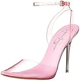 Jessica Simpson Womens Pirrie Metallic Pointed Toe Heels Pink 6 Medium (B,M) | Amazon (US)
