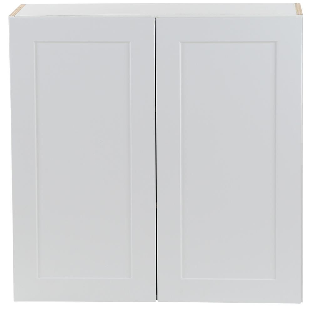 Cambridge Shaker Assembled 30 in. x 30 in. x 12.5 in. All Plywood Wall Cabinet in White | The Home Depot