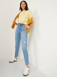 High-Waisted O.G. Straight Cut-Off Jeans for Women | Old Navy (US)