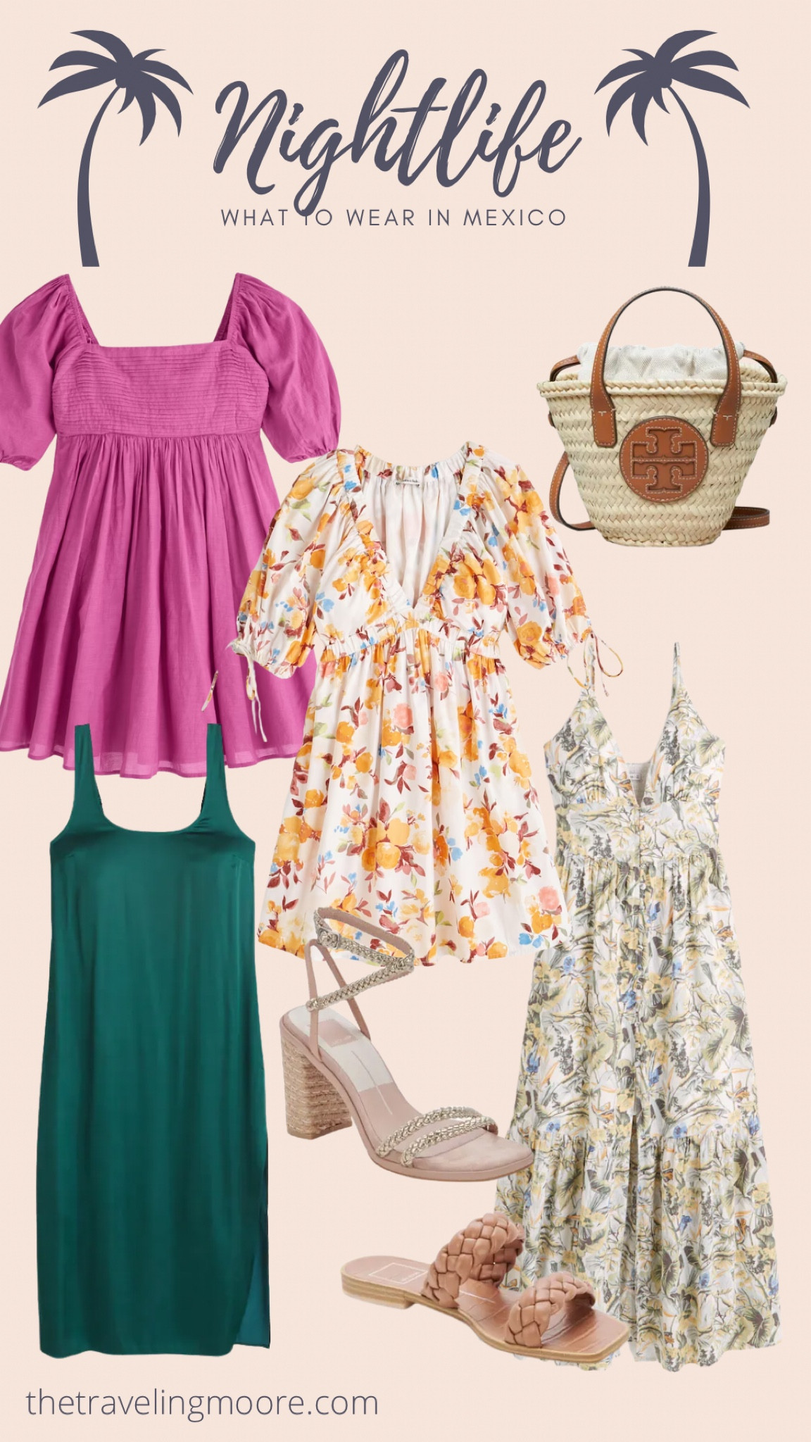 What to wear to Mexico, vacation outfit, women’s resort wear, travel, sundress, straw purse 

#LTKtravel