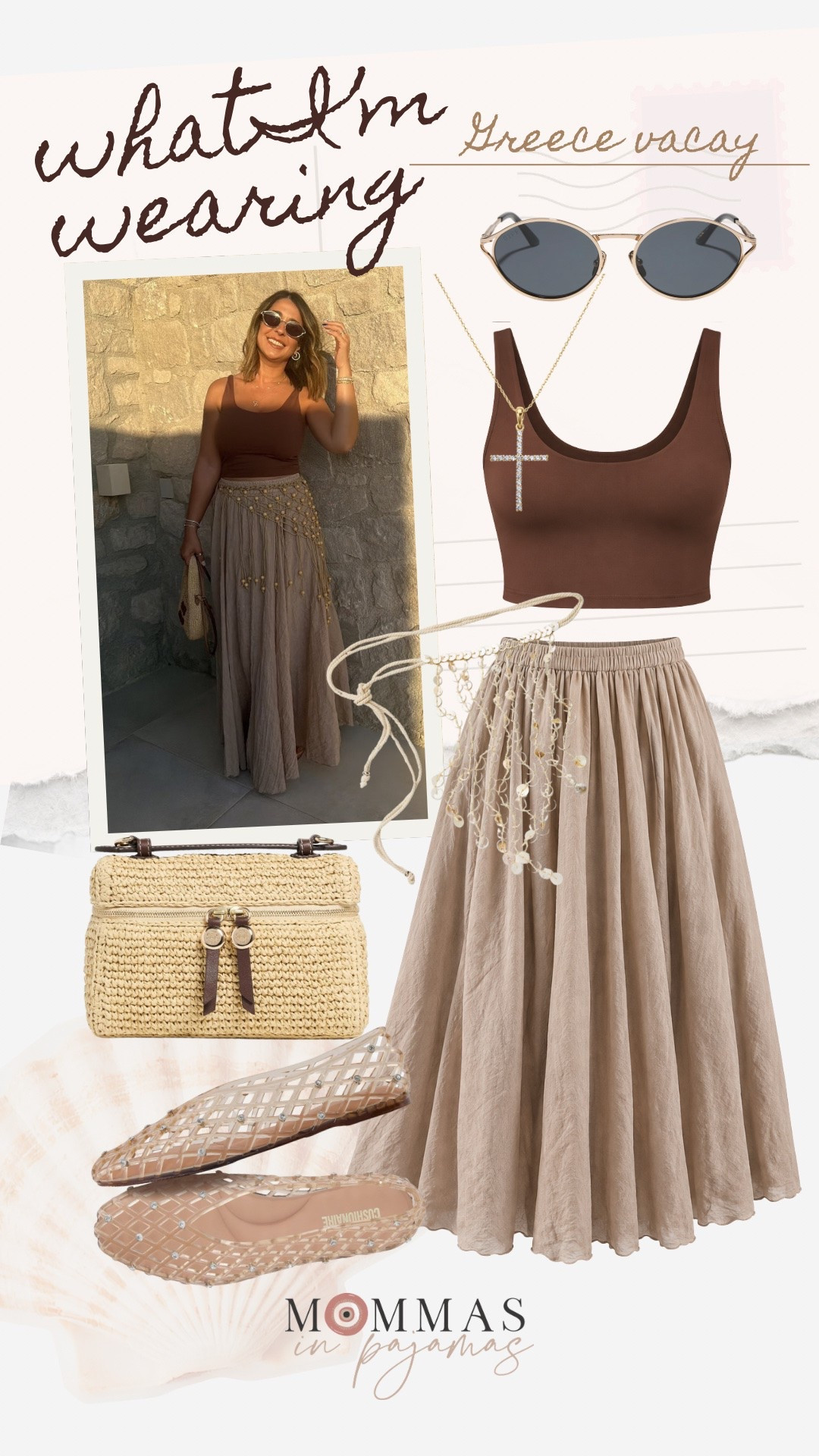I still can’t believe this photo is me IN GREECE!!! This is 100% a dream come true spending time here with my sisters. I so wish my dad were here, but I know he would love that we are doing this together! This look screams chic, stunning and 100% Greek, right?! I will repeat this look multiple times, but I’m so glad I got to wear it here! 
Vacation outfit inspiration, chic neutral outfit

#LTKMidsize #LTKPetite #LTKTravel