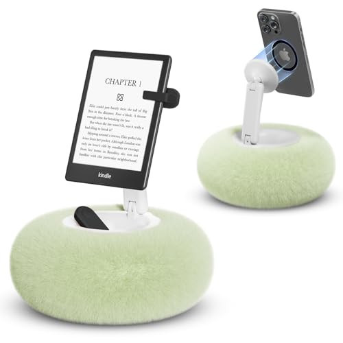 SupeDesk Magnetic Phone Pillow Stand, Phone Holder for Bed,Lap,Desk, Cozy Pillow Stand with Snack Bowl and 2 Magnetic Rings, Compatible with 3.5-7" iPhone,E-Reader, Kindle, Green | Amazon (US)