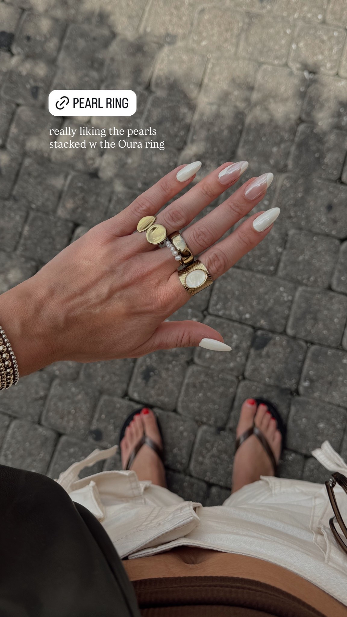 Love stacking pearls w my Oura ring

#LTKFindsUnder50 #LTKStyleTip #LTKSaleAlert