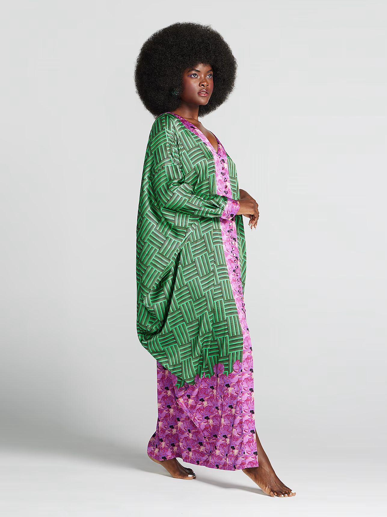 Iman Stretch-Silk Kaftan Maxi Dress - Gabrielle Union x Banke Kuku Collection - New York & Compan... | New York & Company