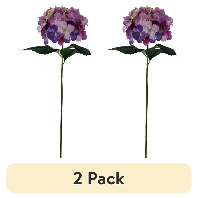 (2 pack) Mainstays 30.5 inch Artificial Hydrangea Flower Stem, Purple Color. Indoor Use. - Walmar... | Walmart (US)