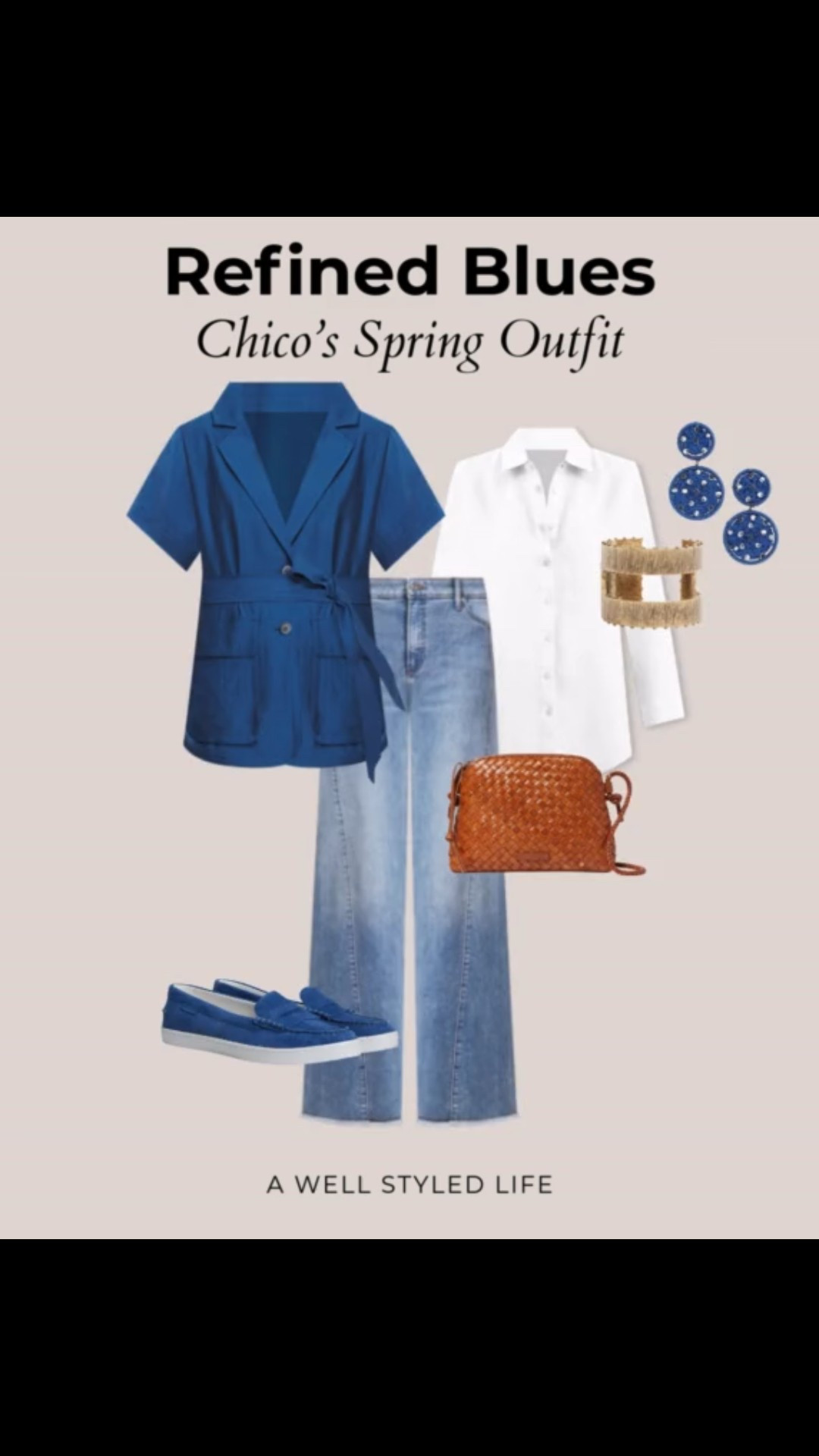 Chico's Spring Outfit Inspiration

Classic style never fades! This blue-hued outfit is equal parts comfy and sophisticated—perfect for any occasion.

#Fashionover50 #LTKOver50Style #fashion #outfitinspiration #outfit #springoutfit #springfashion #transitionoutfit #springstyle #LTKSpringStyle #EffortlessChic #chicos #zappos

#LTKStyleTip #LTKSaleAlert #LTKOver40