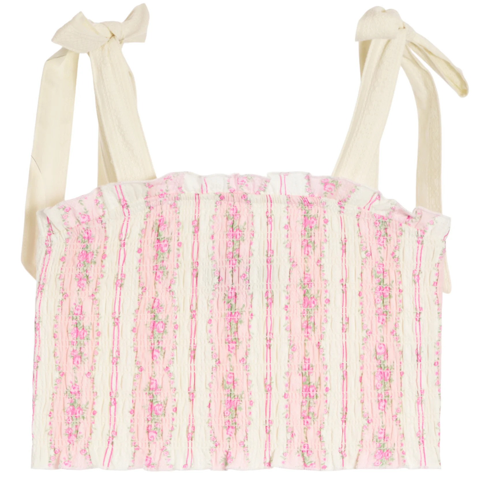 Sunny Cottage Stripe Smocked Top With Ties | Denny's