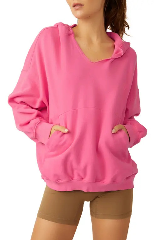 FP Movement by Free People Best Of Oversize Cotton Hoodie in Flamingo Fizz at Nordstrom, Size X-Small | Nordstrom