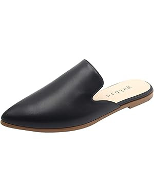 Maypie Womens Flat Mules Closed Pointed Toe Slip On Loafer Slides Backless Shoes | Amazon (US)