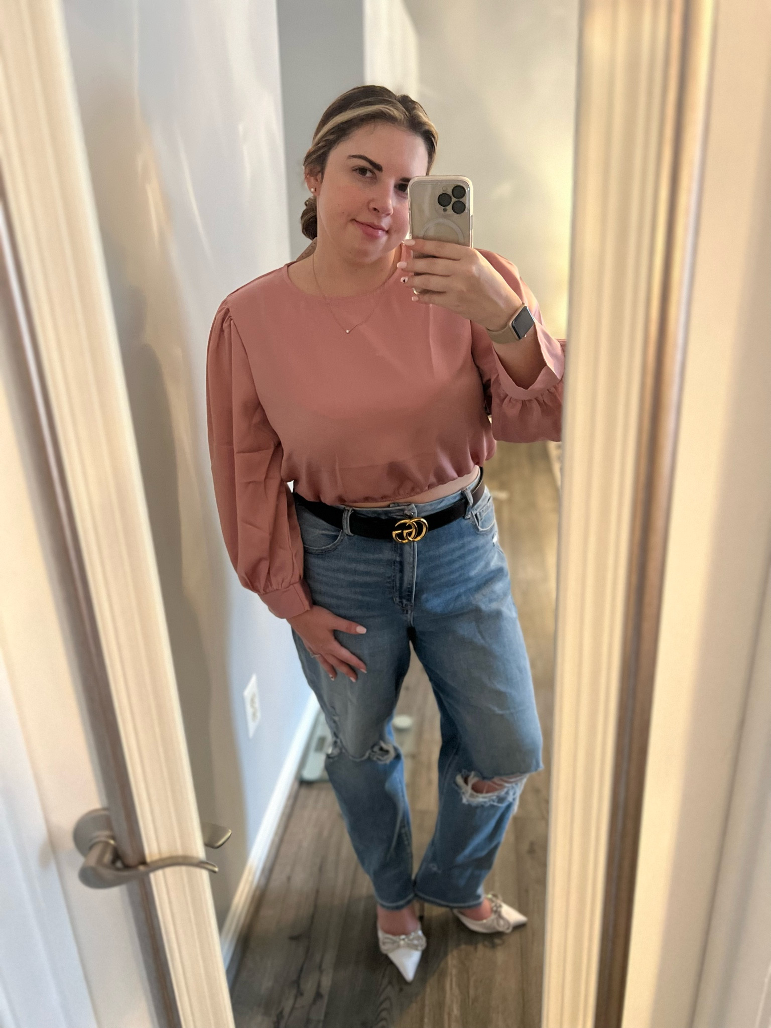 Two piece set styled just using the top 

Top - large 
Jeans - 12 
Shoes - 7.5 

#LTKSeasonal #LTKshoecrush #LTKstyletip