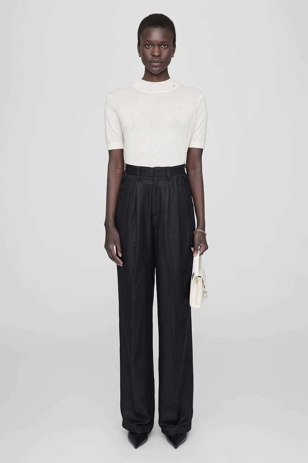 ANINE BING Carrie Pant in Black Linen Blend | Anine Bing