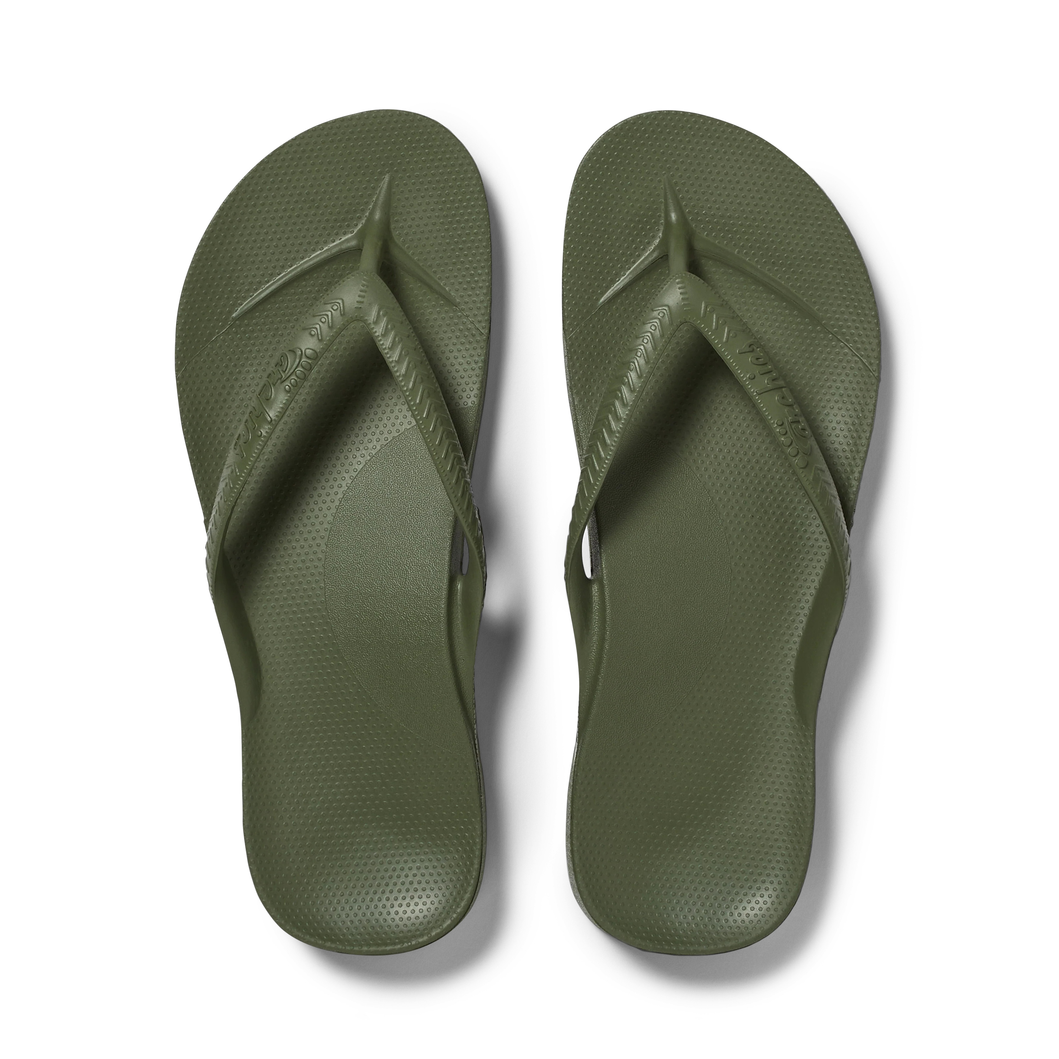Olive - Arch Support Flip Flops | Archies Footwear US