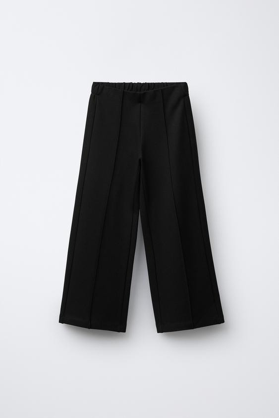 PONTE KNIT WIDE LEG PANTS | Zara US