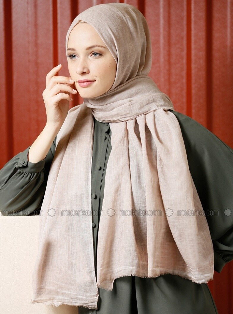 Vison - Unicolore - Coton - Châle - Tuva Şal | Modanisa FR