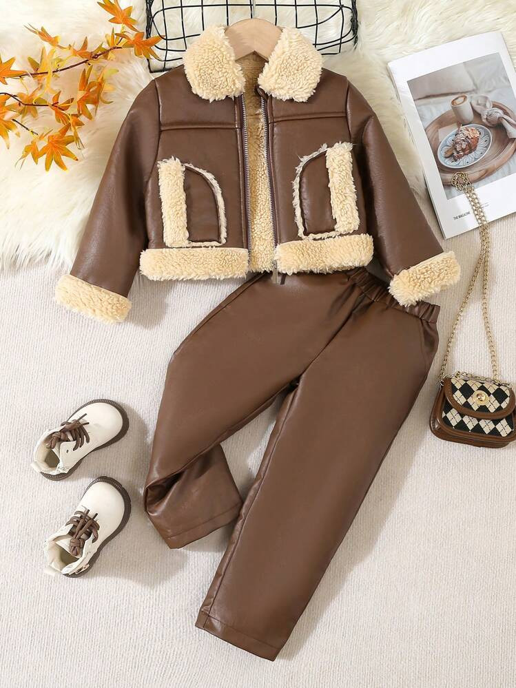 Young Girl' New Thickened Fashionable High-End Luxury Style Casual Purple Colorful Long Sleeve Hooded Fur Collar Windproof Quilted Padded Coat, Winter | SHEIN