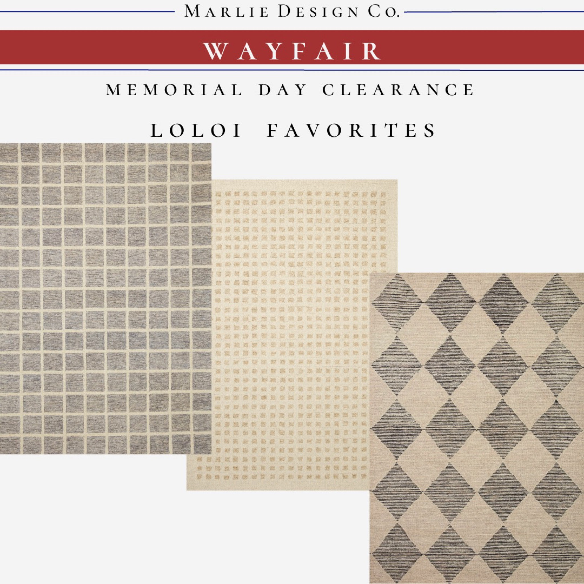 Wayfair Memorial Day Clearance Sale | loloi rugs | chris loves Julia x loloi | checkered rug | loloi Polly | loloi Frances | loloi neutral rug 

#LTKsalealert #LTKhome