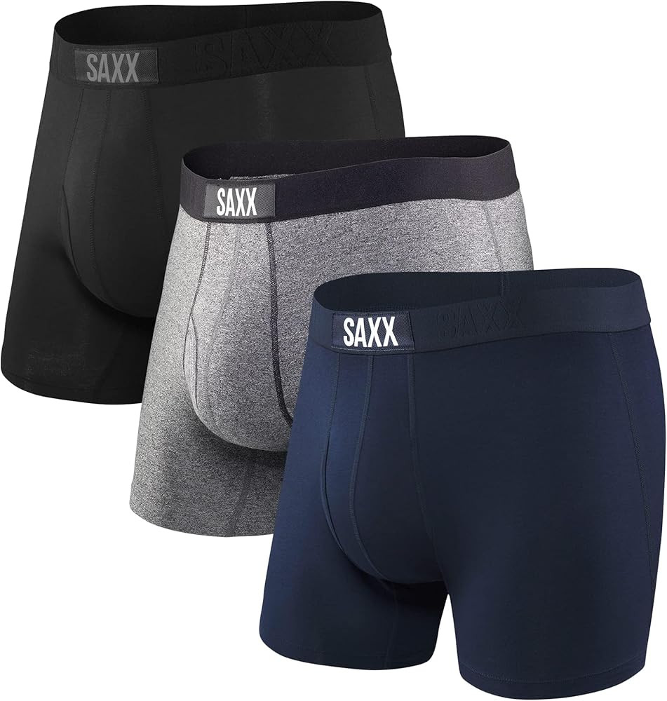 SAXX Underwear Co. Men's Underwear with Pouch Ultra Super Soft Boxer Brief Fly 3 Pack | Amazon (US)