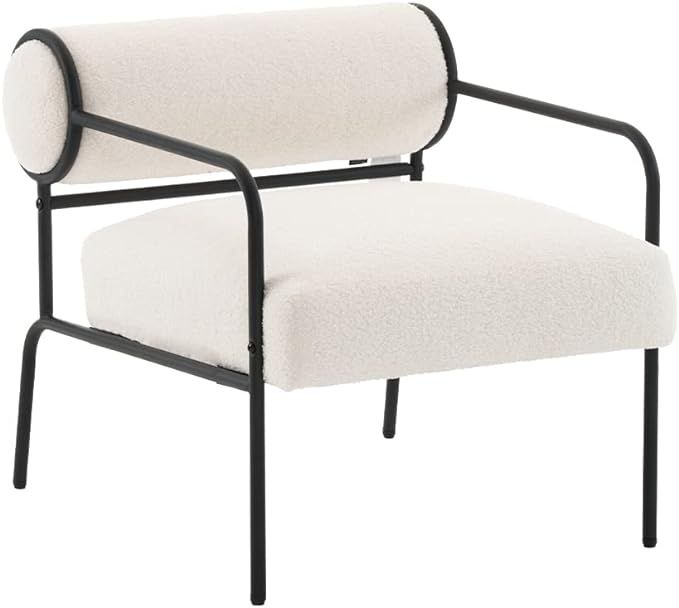 Mingone Fauteuil Salon Design Fauteuil Laine en Métal avec Dossier Confortable Chaise D'appoint ... | Amazon (FR)