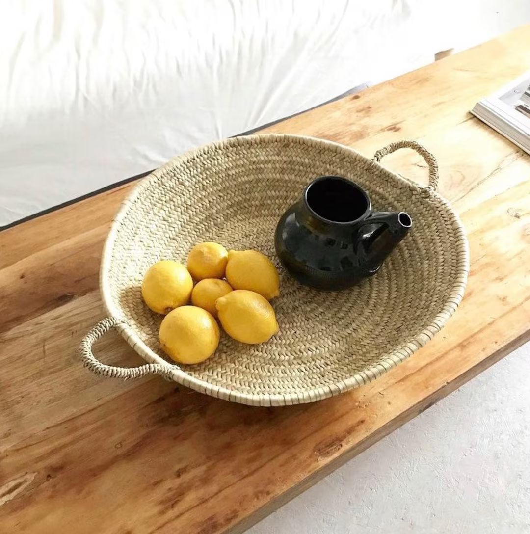 Moroccan Handmade Wicker Basketmoroccan Palm Leaf - Etsy | Etsy (US)