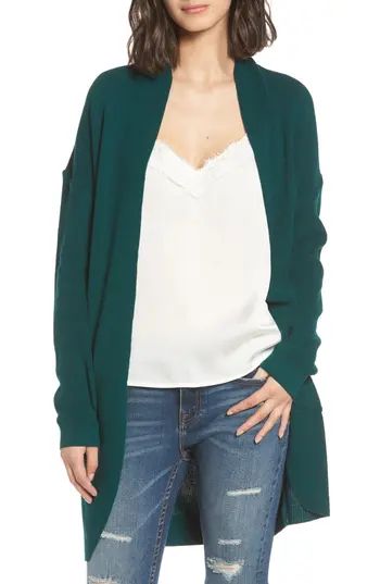 Women's Bp. Stitch Curve Hem Cardigan, Size XX-Small - Green | Nordstrom