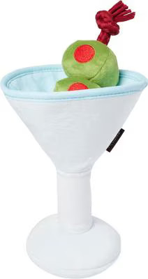 P.L.A.Y. Pet Lifestyle and You Happy Hour Martini Squeaky Plush Dog Toy, Small | Chewy
