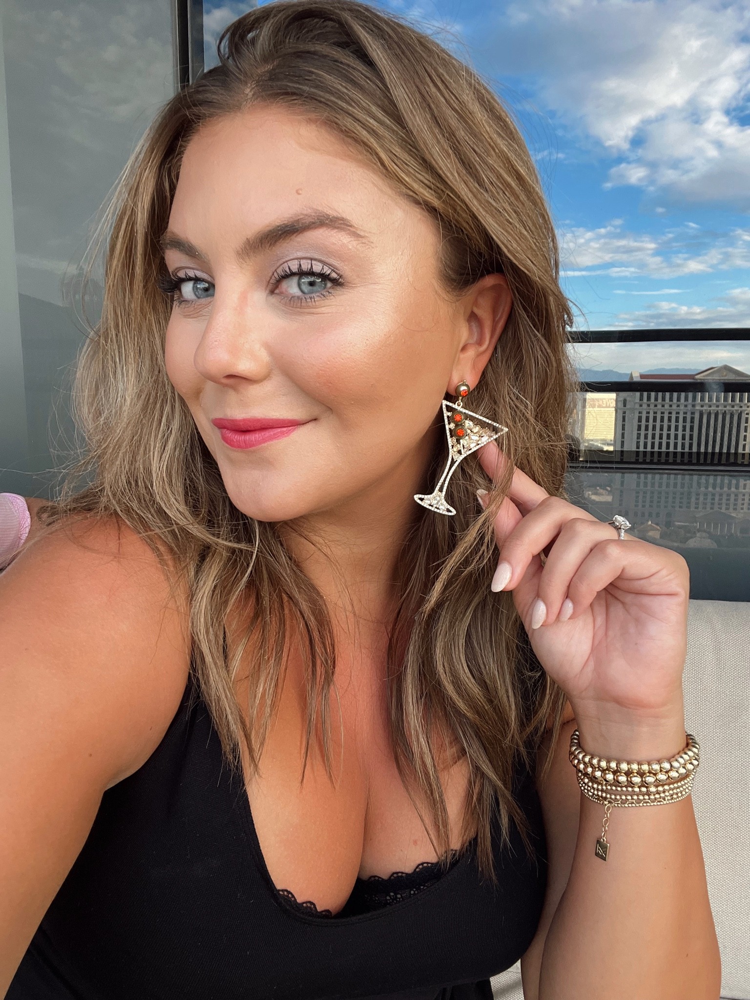 Vegas outfit - martini earrings 

#LTKcurves #LTKSeasonal #LTKtravel