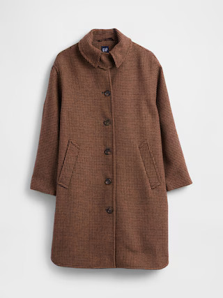 Wool-Blend Houndstooth Car Coat | Gap | Gap (US)