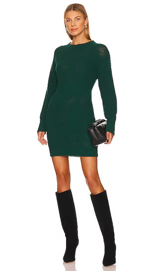 Emerald Green Sweater Dress | Winter Fall Dress With Boots Black Boots Outfit Boots And Dress | Revolve Clothing (Global)