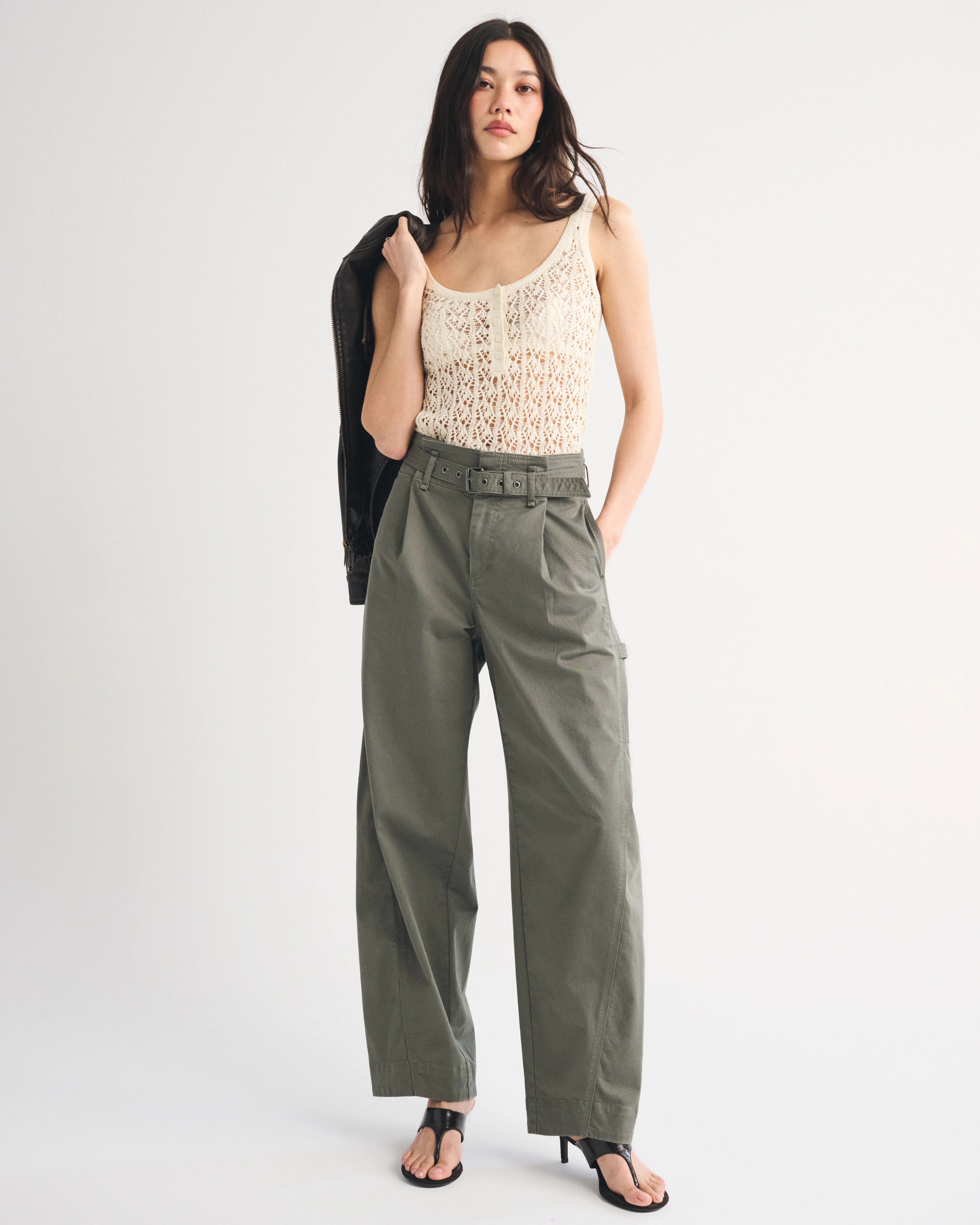 Belted Barrel Utility Pant | Abercrombie & Fitch (US)